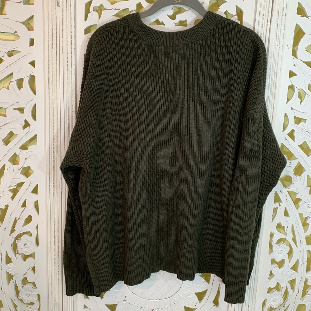 Madewell Dark Olive Green Patch Pocket Sweater - Picture 3 of 4